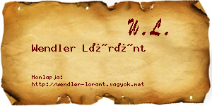 Wendler Lóránt névjegykártya