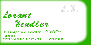 lorant wendler business card